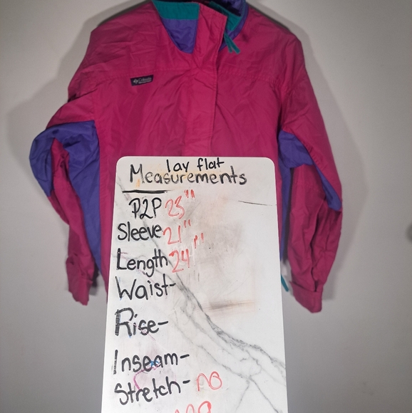 Vintage 90s Columbia Colourful Bugaboo Windbreaker Size Medium Pink Purple Blue - Picture 8 of 8